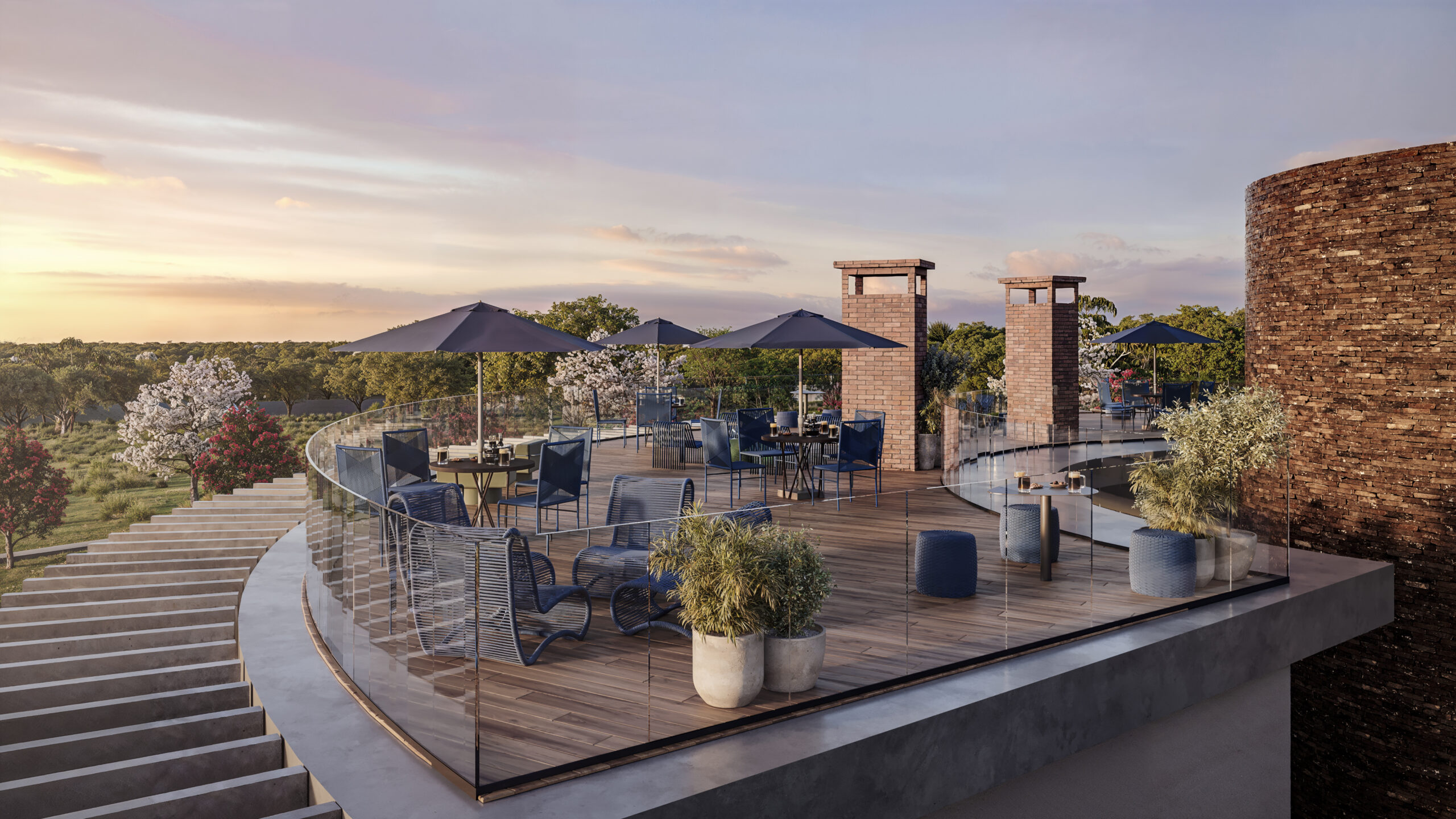 Deck e área de lazer às margens do lago no Cenário dos Lagos Home e Wellness, Cuiabá MT