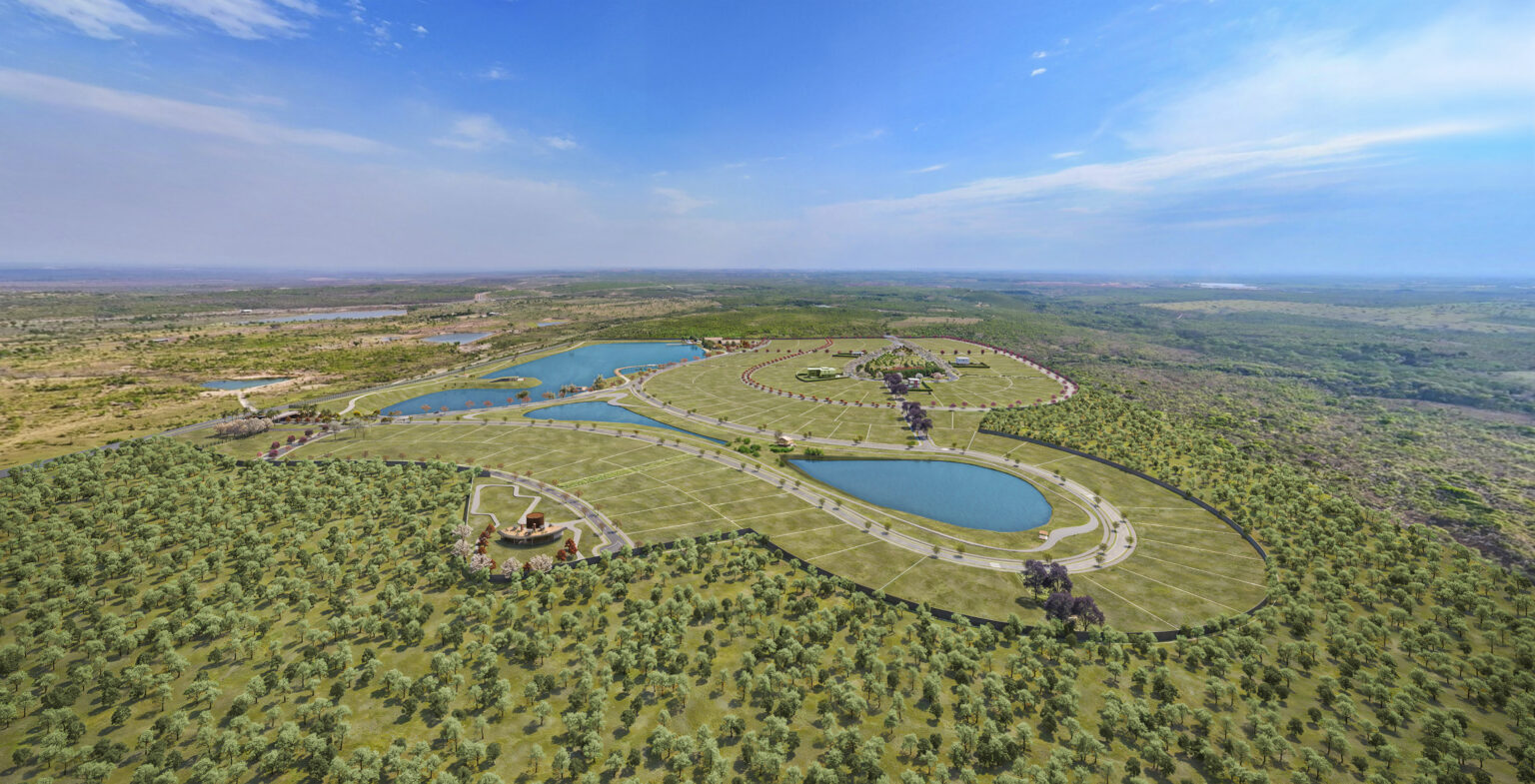 Vista aérea panorâmica do projeto do Cenário dos Lagos Home e Wellness, desenvolvimento imobiliário em Cuiabá MT